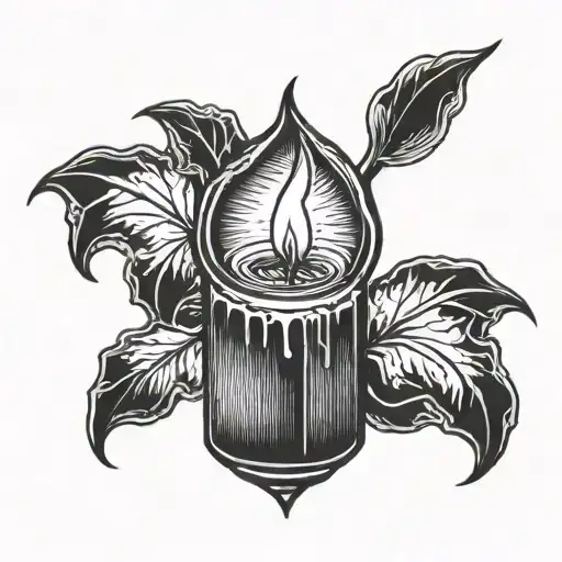 Candle With Glow From Fire