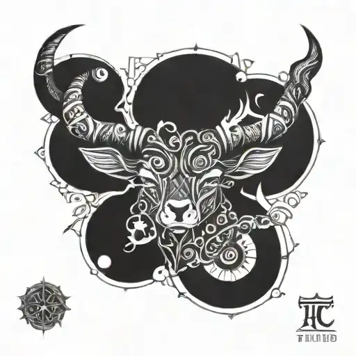 Combine The Zodiac Signs Of Capricorn And Taurus Into A Unique And Intricate Design