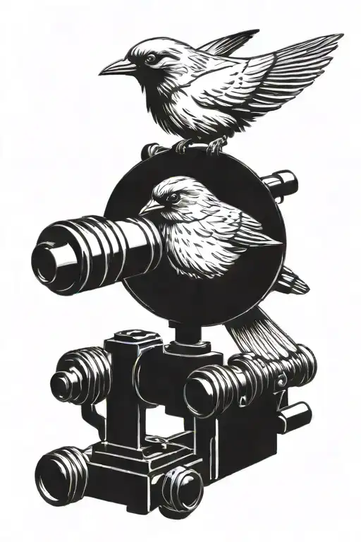 Bird Looking Through Telescope
