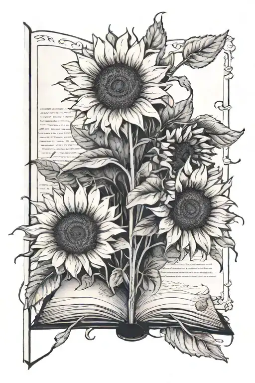 Open Book Sunflowers Growing