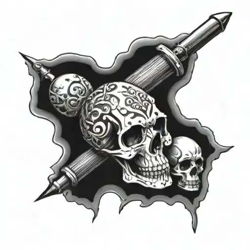 Mace Weapon With A Skull Instead