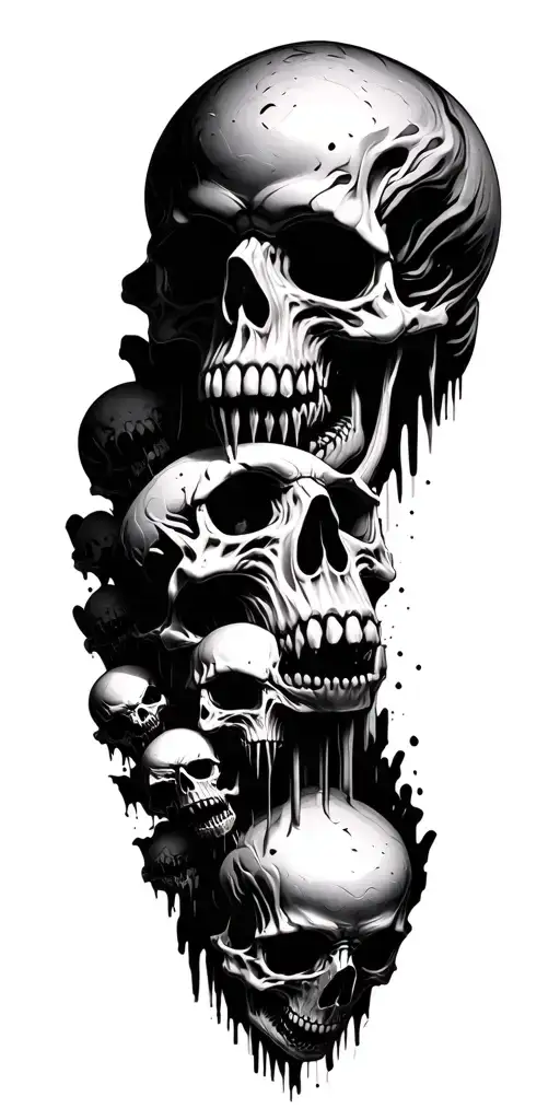 Small Skulls That From Distance Makes One 3D Monster Abstract