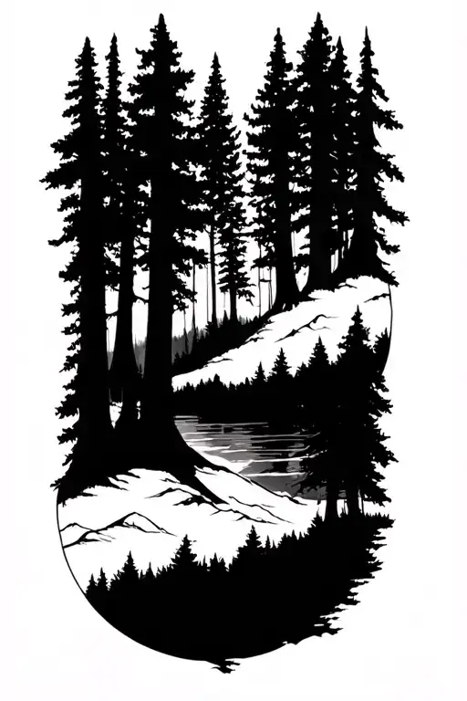 Dark Forrest Themed Half Sleeve