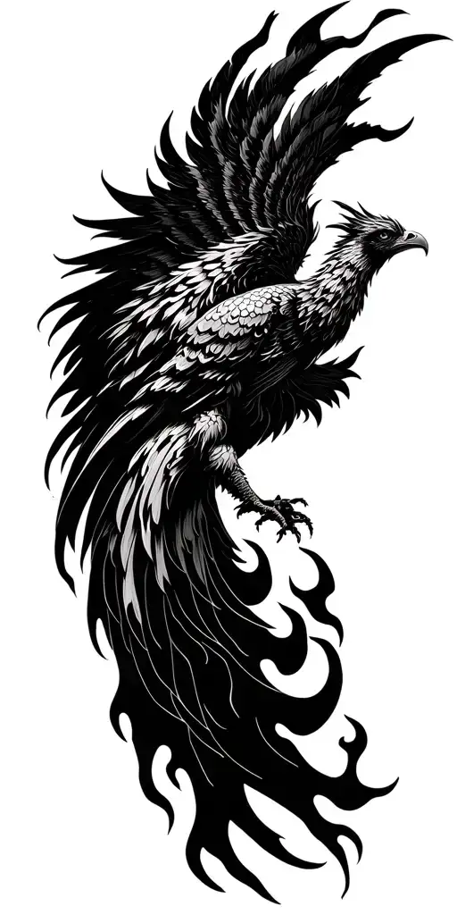 Phoenix Rising From Flames