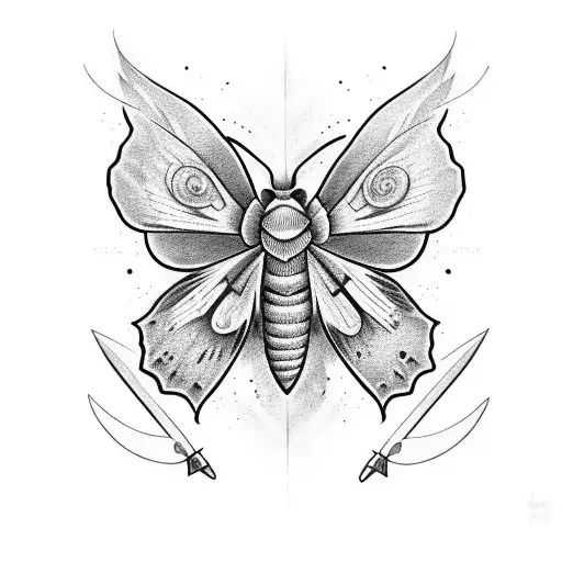 Moth From The Last Of Us With Knife Of Ellie Behind It