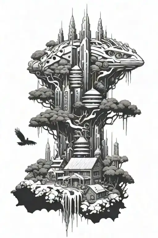 Cyber City Over Ran With Evil And Nature