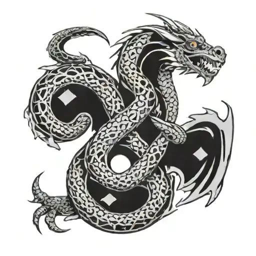 Dragon Dollar Sign Intertwined