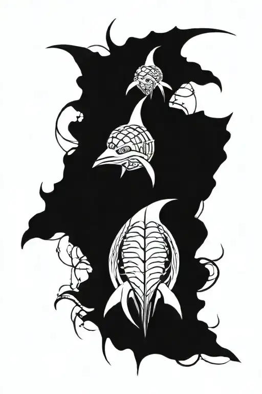 Heron Spider And Shark