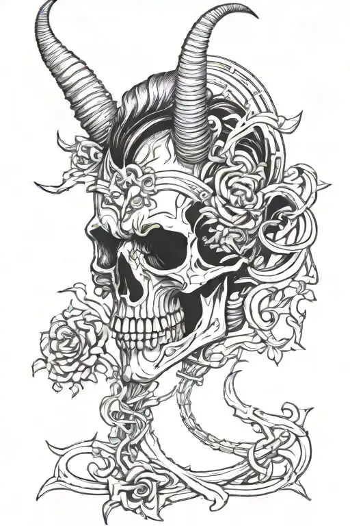 Despair Skull With Horns And Bdsm Inspired Design1