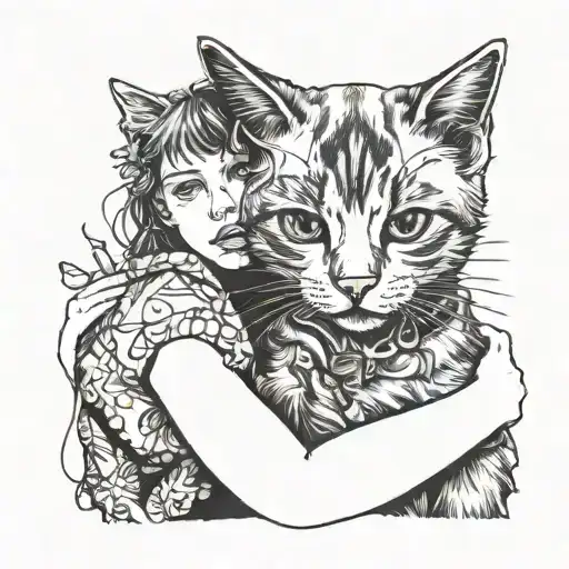 Little Girl Holding Cat