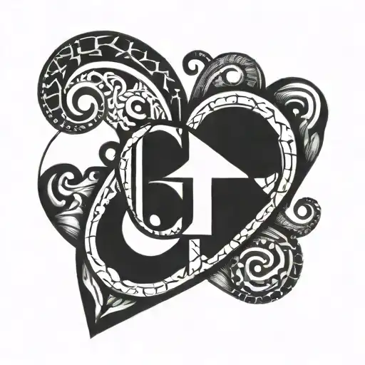A Geometric Heart Design Incorporating The Letters Gb In A Subtle And Creative Way