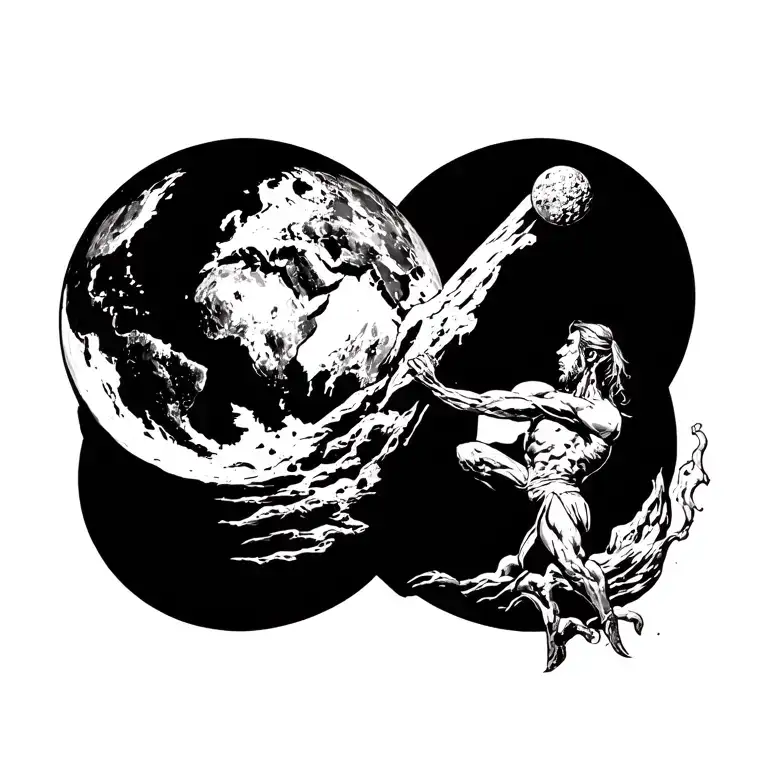 Atlas Carrying Lunar World
