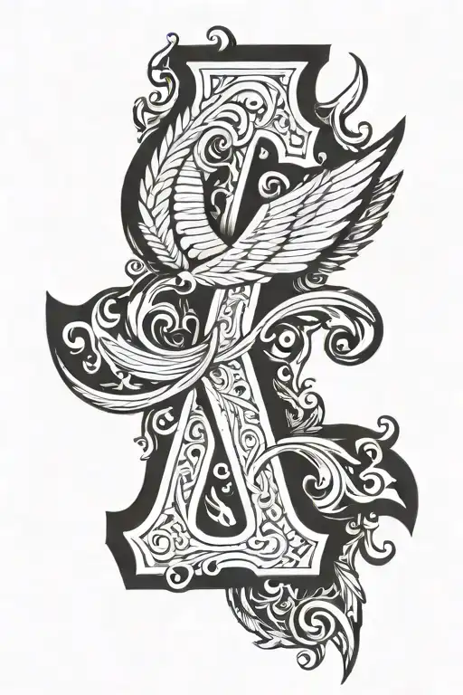 Nordic Valkarie Wing Design Incorporating The Letter K