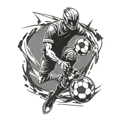 Combine A Soccer Ball And A Fortnite Character In A Dynamic Action Pose