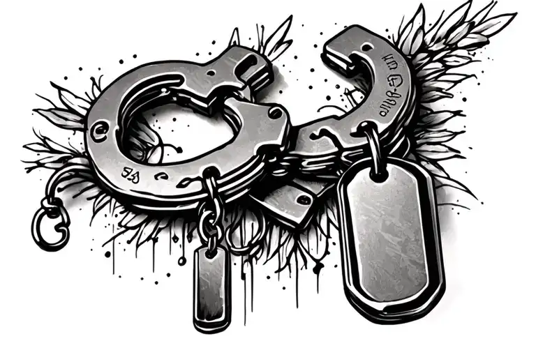 Igy6 With Handcuffs And Dog Tags Hanging