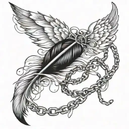 Angel Feather And Chain