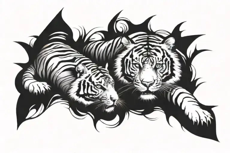 Tiger And R Subtly Incorporated Within