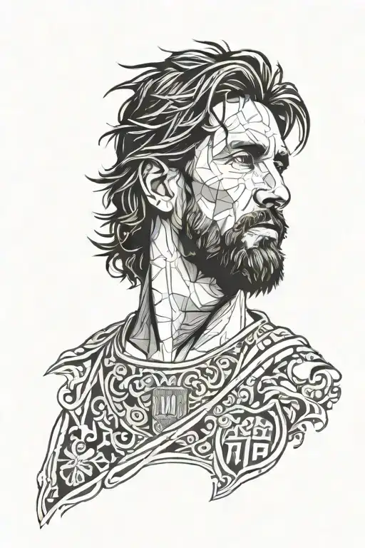 A Tatto Like Messi's Jesus Tattoo Design