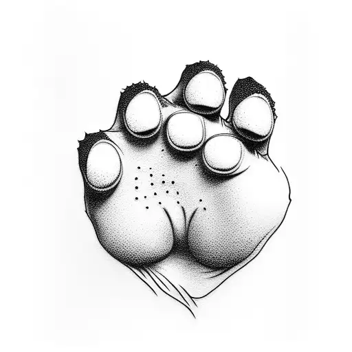 Dog Paw And Cat Paw