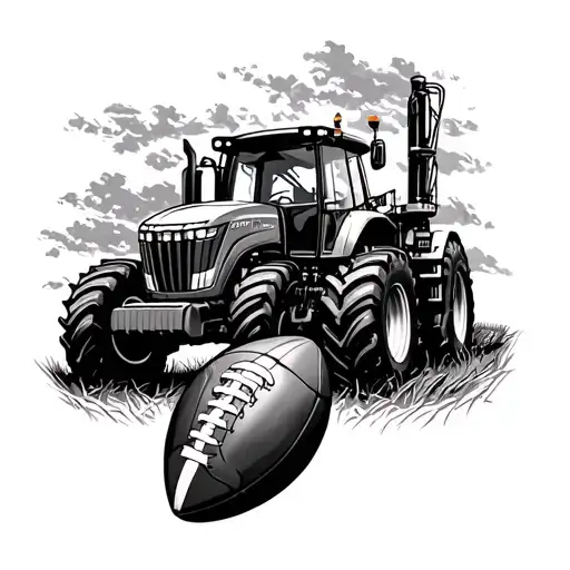 Combine A Football And A Tractor To Symbolize The Client's Love For Both Football And Farming