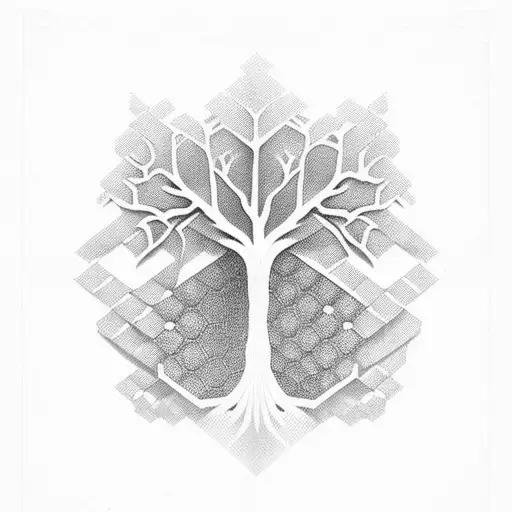 3D Tree Of Life With Honeycomb Passport