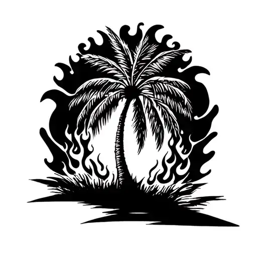 Palm Tree On Fire
