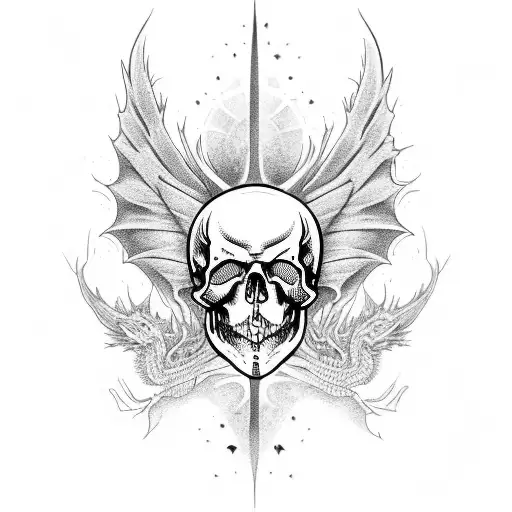 Mix Firefly With Dragon Wings And Skull Face
