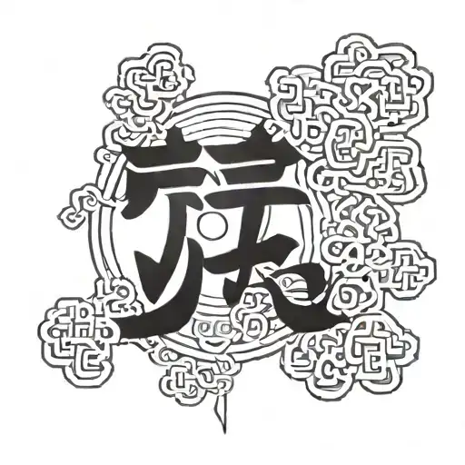 Japanese Kanji Characters Forming A Meaningful Phrase