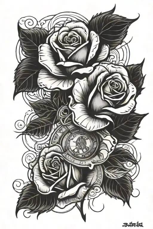 A Rose With Sipkes And Money Symbols Integrated