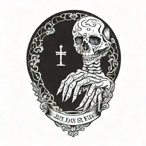 Memento Mori Skeleto Hand Holding