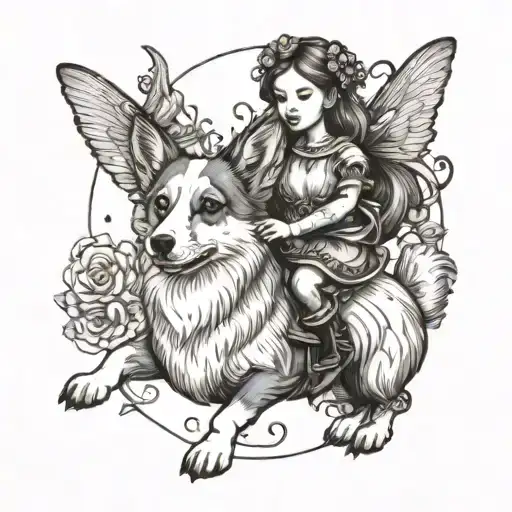 Fairy Riding A Corgi