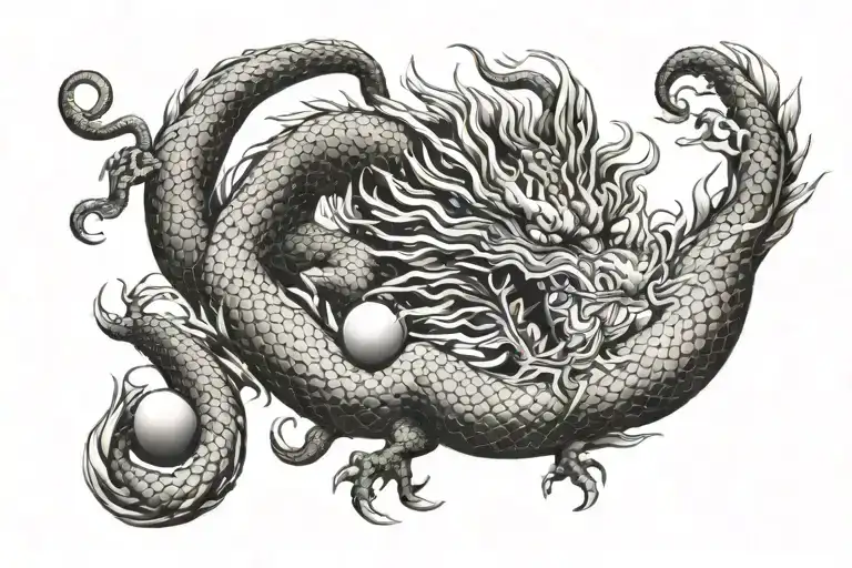 Chinese Dragon With Dragon Balls