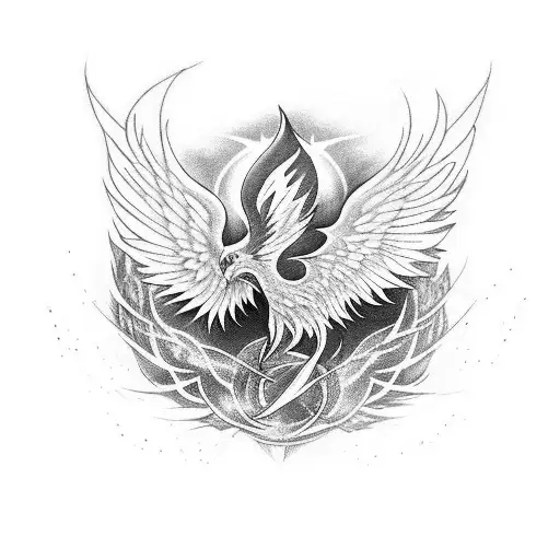 Phoenix Rising From Lightning Strike