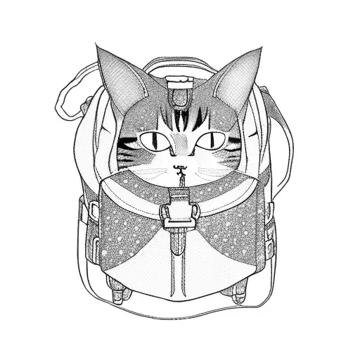 Japanese Anime Character With Travel Backpack Holding A Cat In Their Arma