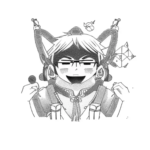 Japanese Anime Character With Travel Backpack