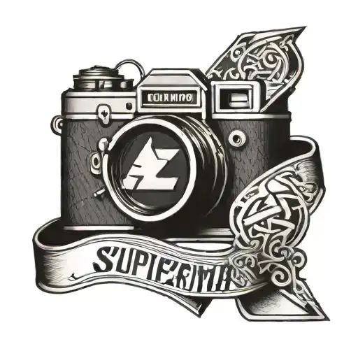 Superman Logo With A Guitar And Camera