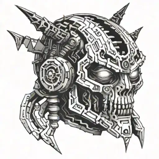 Cuberpunk Demon Scary Futuristic Robotic