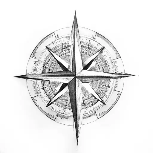 Compass Rose With Thor Hammer