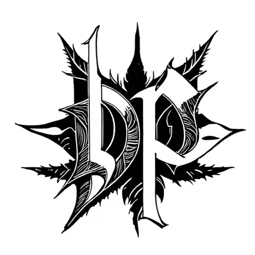 Dp In Single Word Tattoo Design Combining
