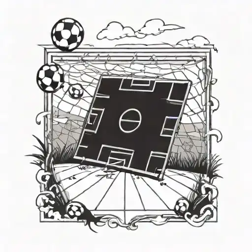 Soccer Field On A Sign With Tactics