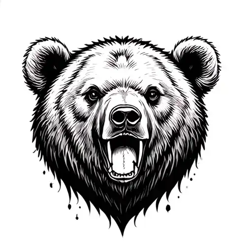 Bear Head With Cleft Lip On Thigh