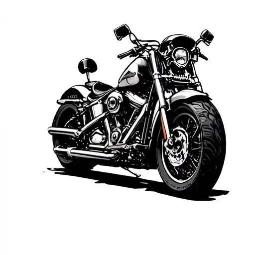 Skull Harley Davidson Motorcycle