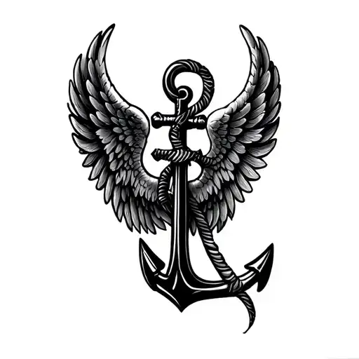 Anchor Angel Wings