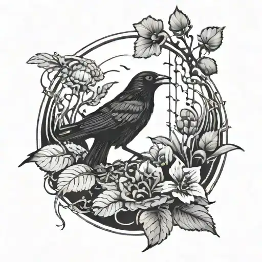 Crow And Venus Fly Trap