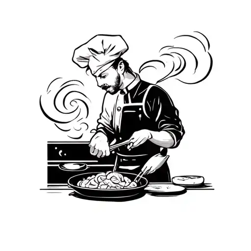 Chef Cooking Up A Storm