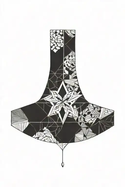 Sternum Tattoo Geo Symteric Shapes