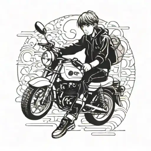 Gto Manga Cover Art Featuring Great Teacher Onizuka's Moto In A Blackwork Style