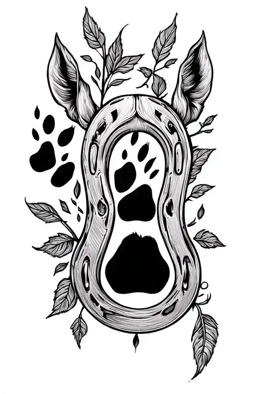 Horse Shoe And Dog Paw Print