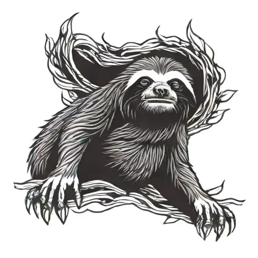 Angry Dark Sloth Laying Horizontally