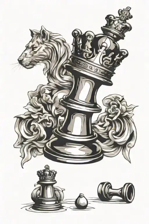 Chess Piece In Shape Of A King Card Design Inspired